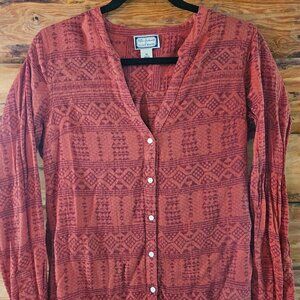Lucky Brand Long Sleeve Button Down Blouse